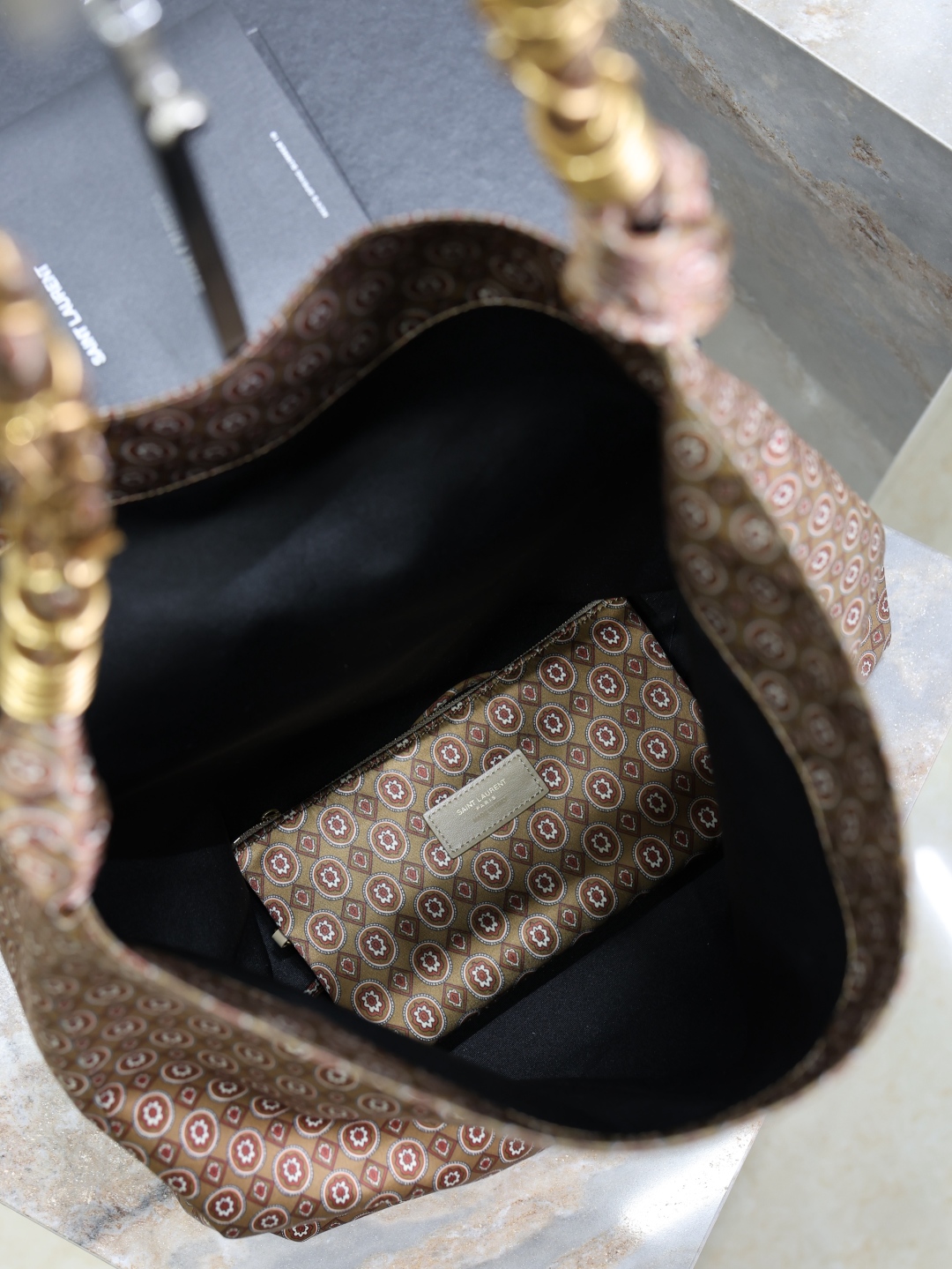 [TOP] Yves Saint Laurent YSL Jacquard Handbag 40×50×1cm - Jacquard Style