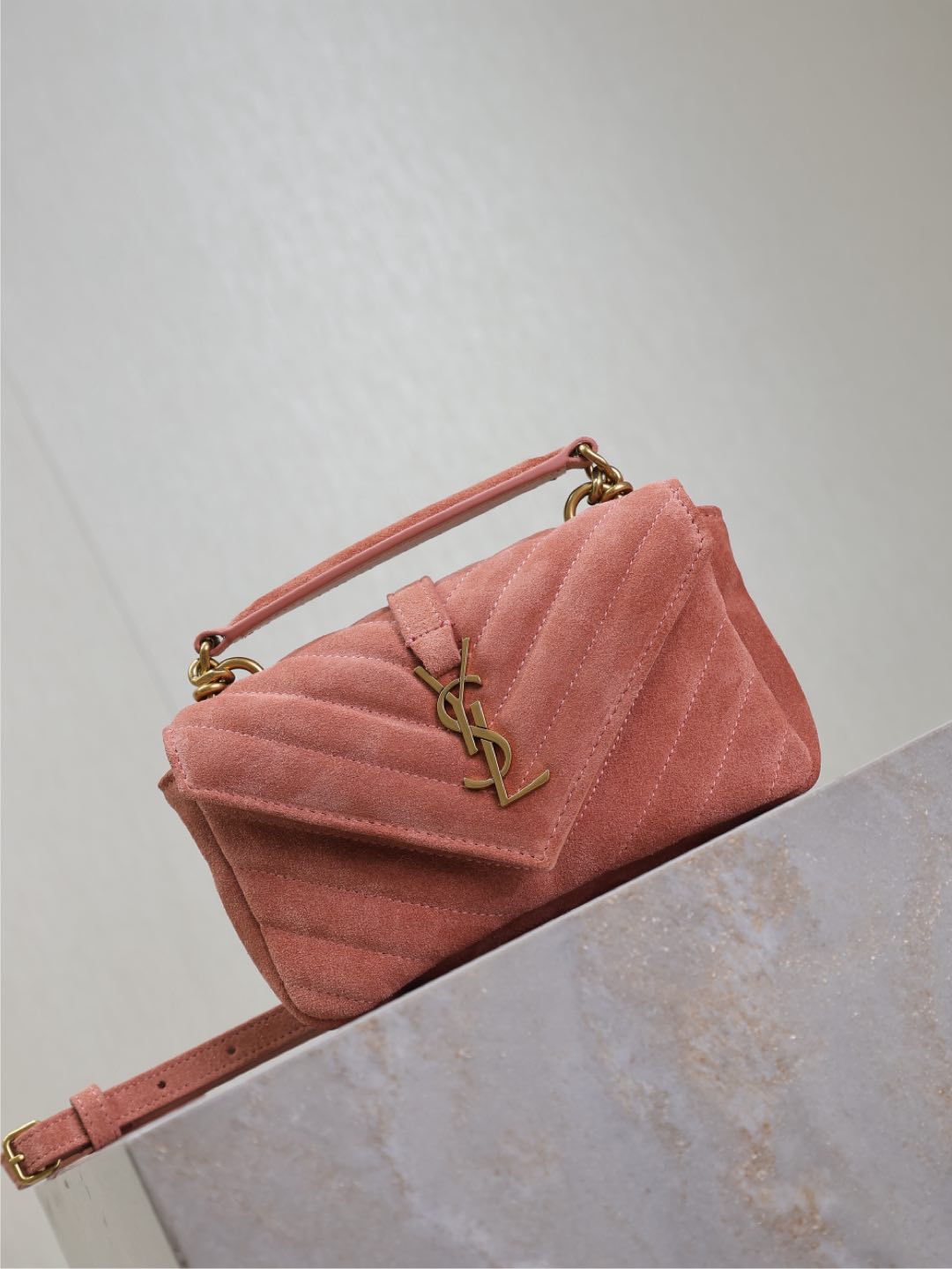 [TOP] Yves Saint Laurent YSL Envelope Bag Mini College Suede Chain Messenger Bag 20×13×3cm - 2 Color