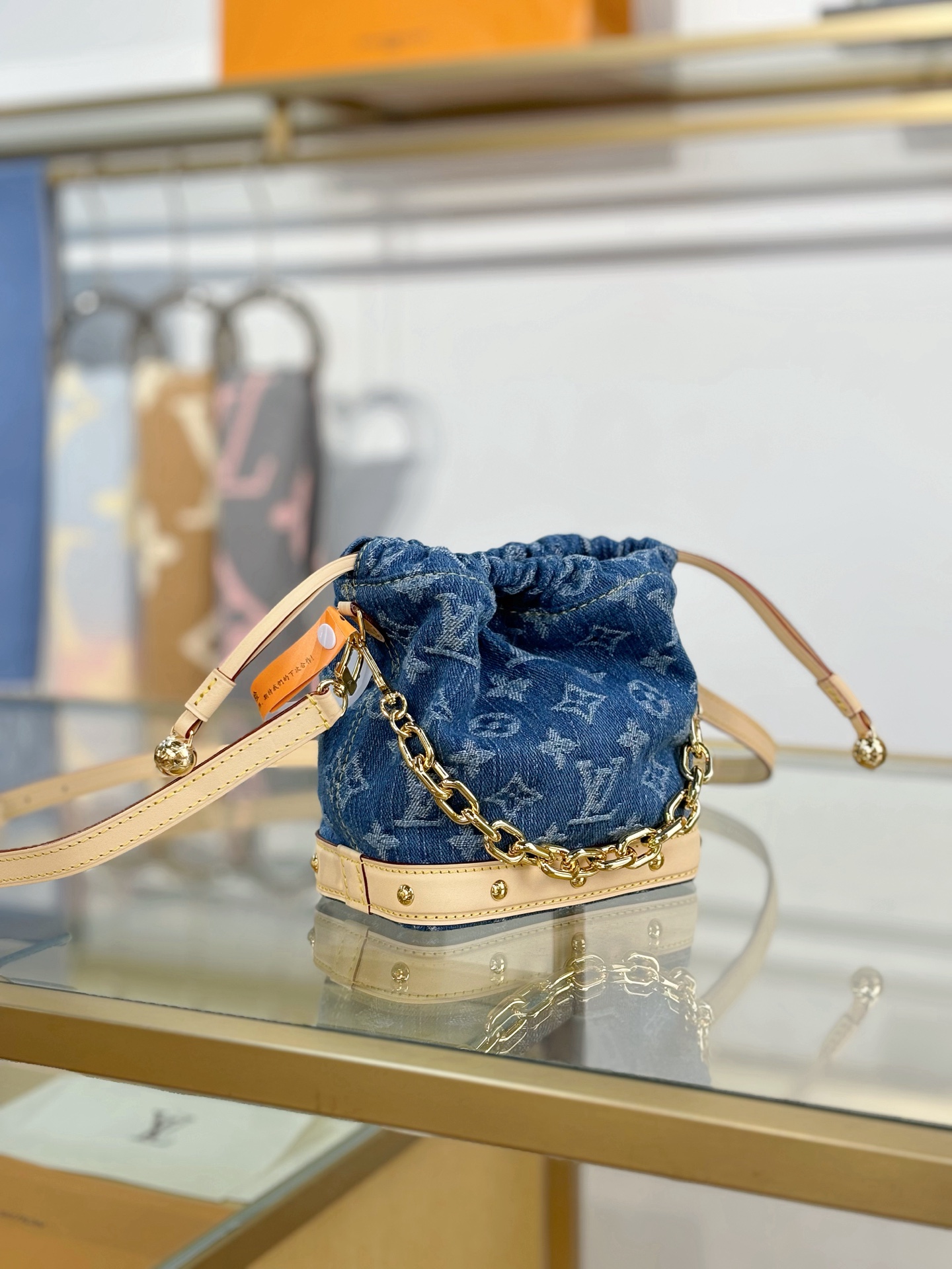 [TOP] Louis Vuitton LV Nano Noe Bags 20.5x17.5x8.8cm - Denim Blue