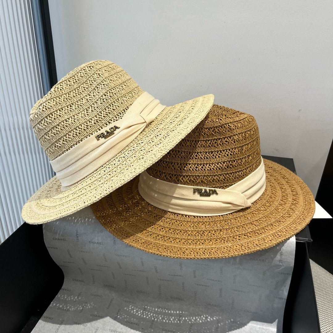 [TOP] PRADA Straw Hat - 2 Colors