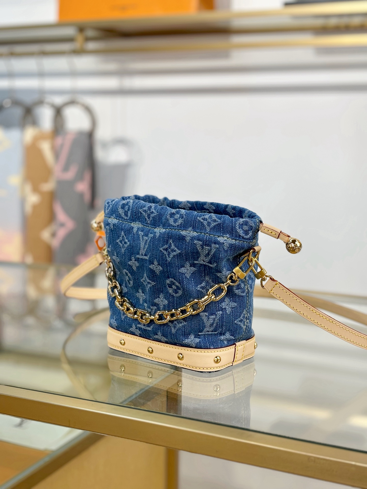 [TOP] Louis Vuitton LV Nano Noe Bags 20.5x17.5x8.8cm - Denim Blue