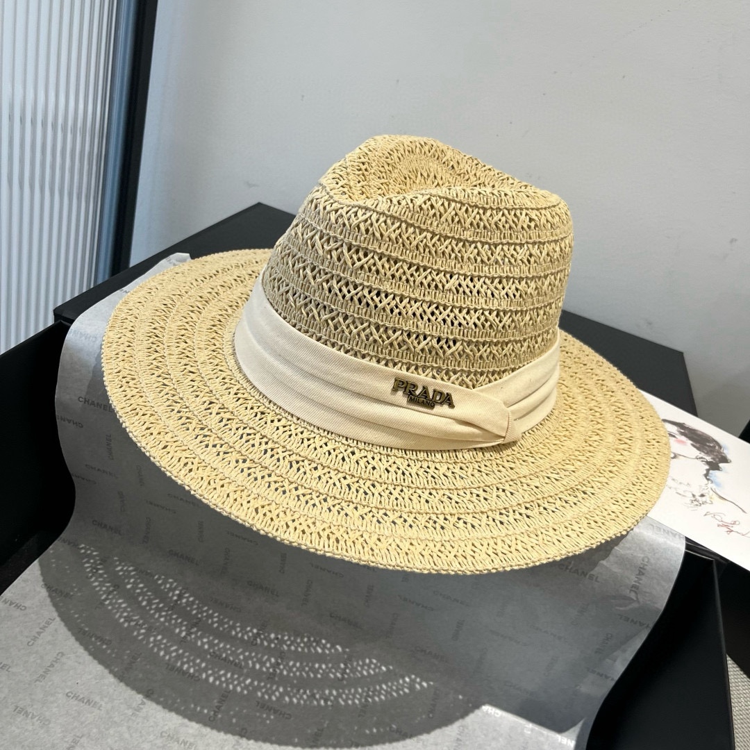 [TOP] PRADA Straw Hat - 2 Colors