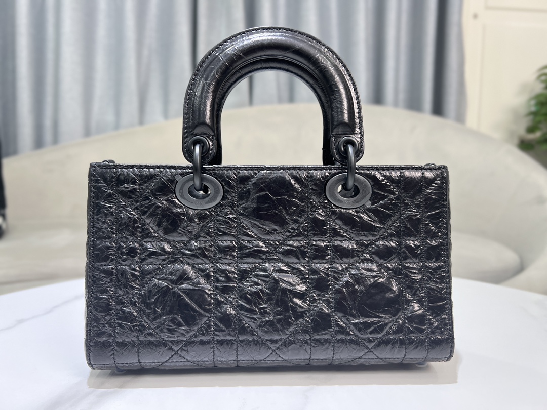 [TOP] Christian Dior Lady D-Sire Bag 26x15x8cm/30x20x13cm/35x23x15cm  - Black