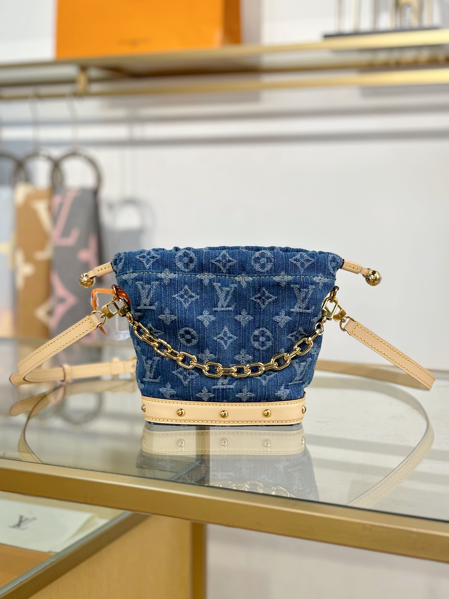 [TOP] Louis Vuitton LV Nano Noe Bags 20.5x17.5x8.8cm - Denim Blue