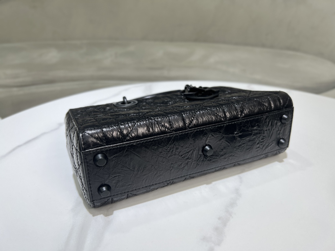 [TOP] Christian Dior Lady D-Sire Bag 26x15x8cm/30x20x13cm/35x23x15cm  - Black