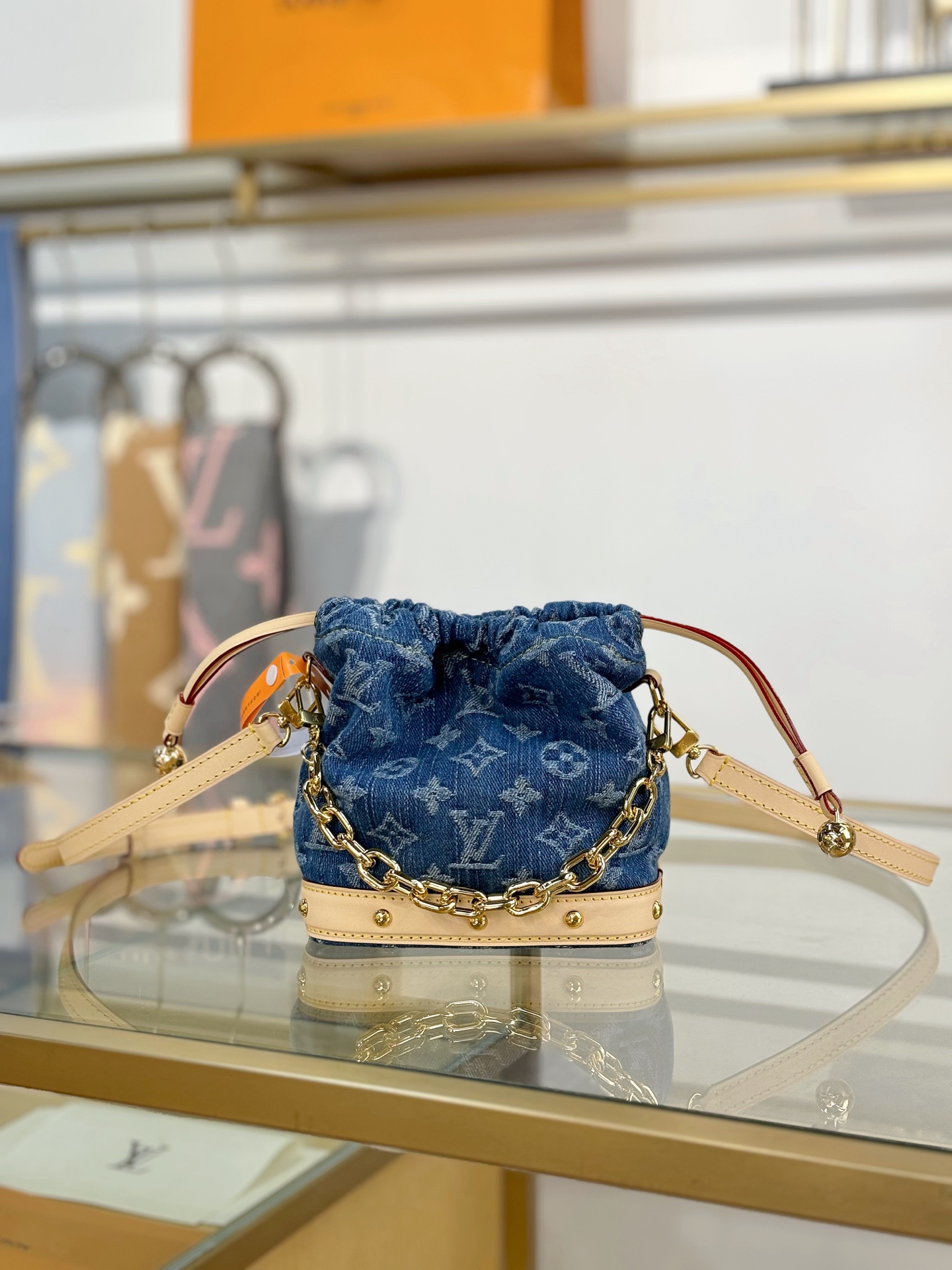 [TOP] Louis Vuitton LV Nano Noe Bags 20.5x17.5x8.8cm - Denim Blue