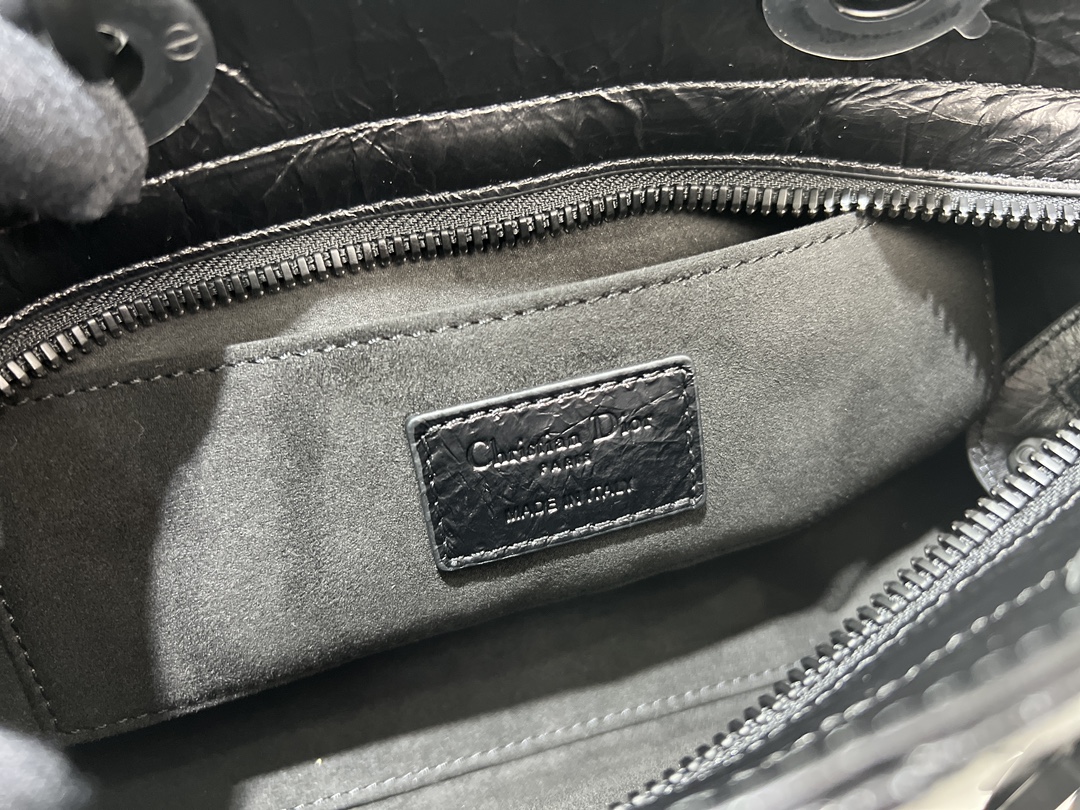 [TOP] Christian Dior Lady D-Sire Bag 26x15x8cm/30x20x13cm/35x23x15cm  - Black