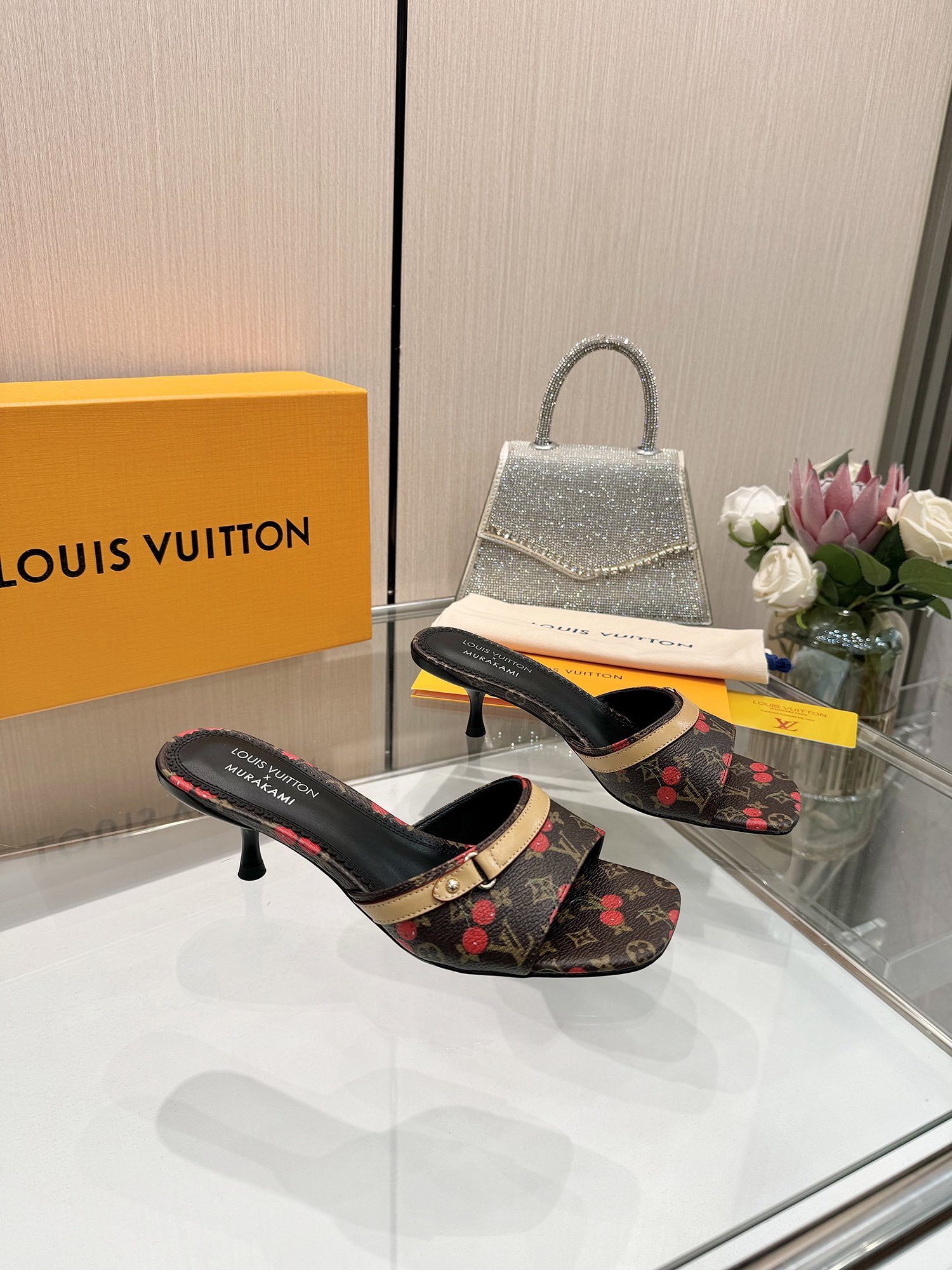 [TOP] Louis Vuitton LV Cherry Mid-Heeled Slippers - 4 Colour