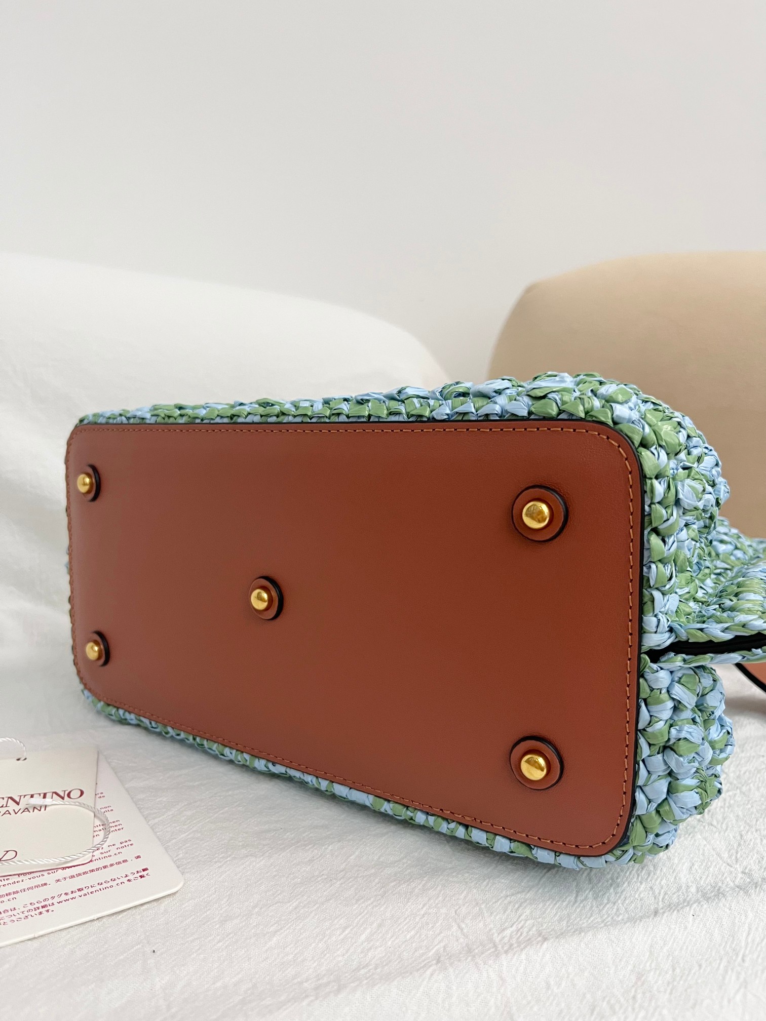 [TOP] VALENTINO Tote Bag 25cm - Green and Blue