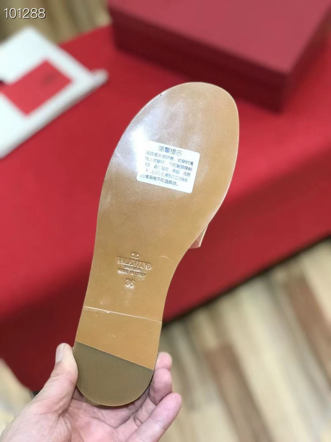 [TOP] VALENTINO Pvc Transparent Vlogo Flat Slides - Brown