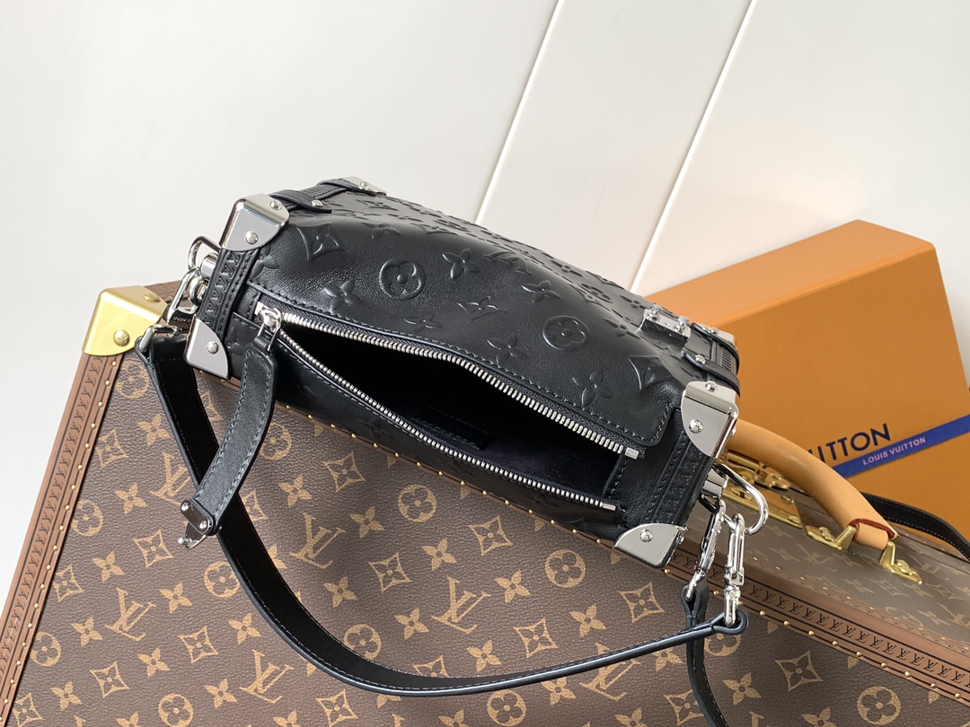 [TOP] Louis Vuitton LV Side Trunk Medium-Sized Handbag 16*8.5*23.5cm - Black