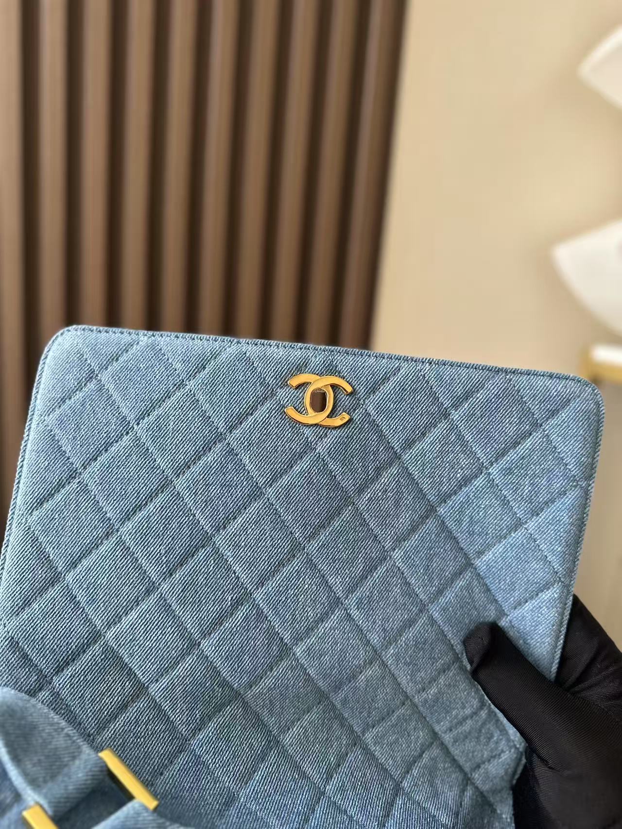 [TOP] CHANEL Denim Bag  25.5×20×7cm - Blue
