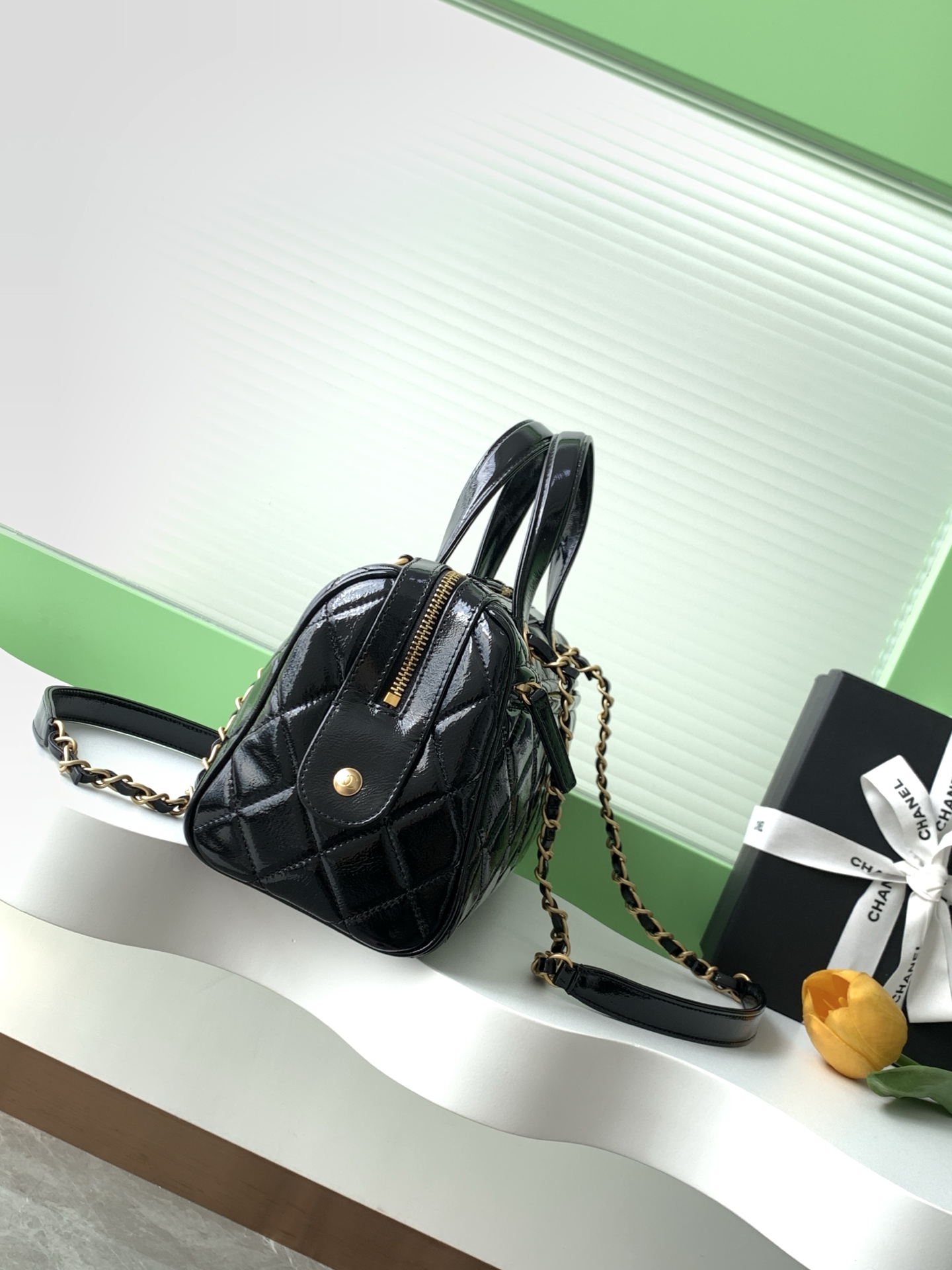 [TOP] CHANEL Bowling Bag 17-31-13 cm - Black