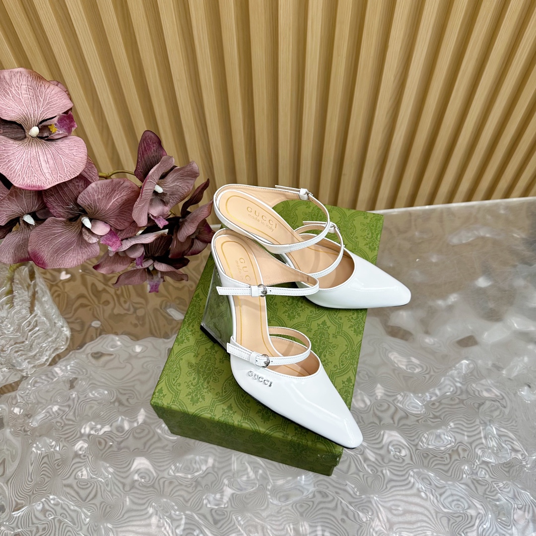[TOP] GUCCI Mules With Transparent Wedge Heel - 5 Color