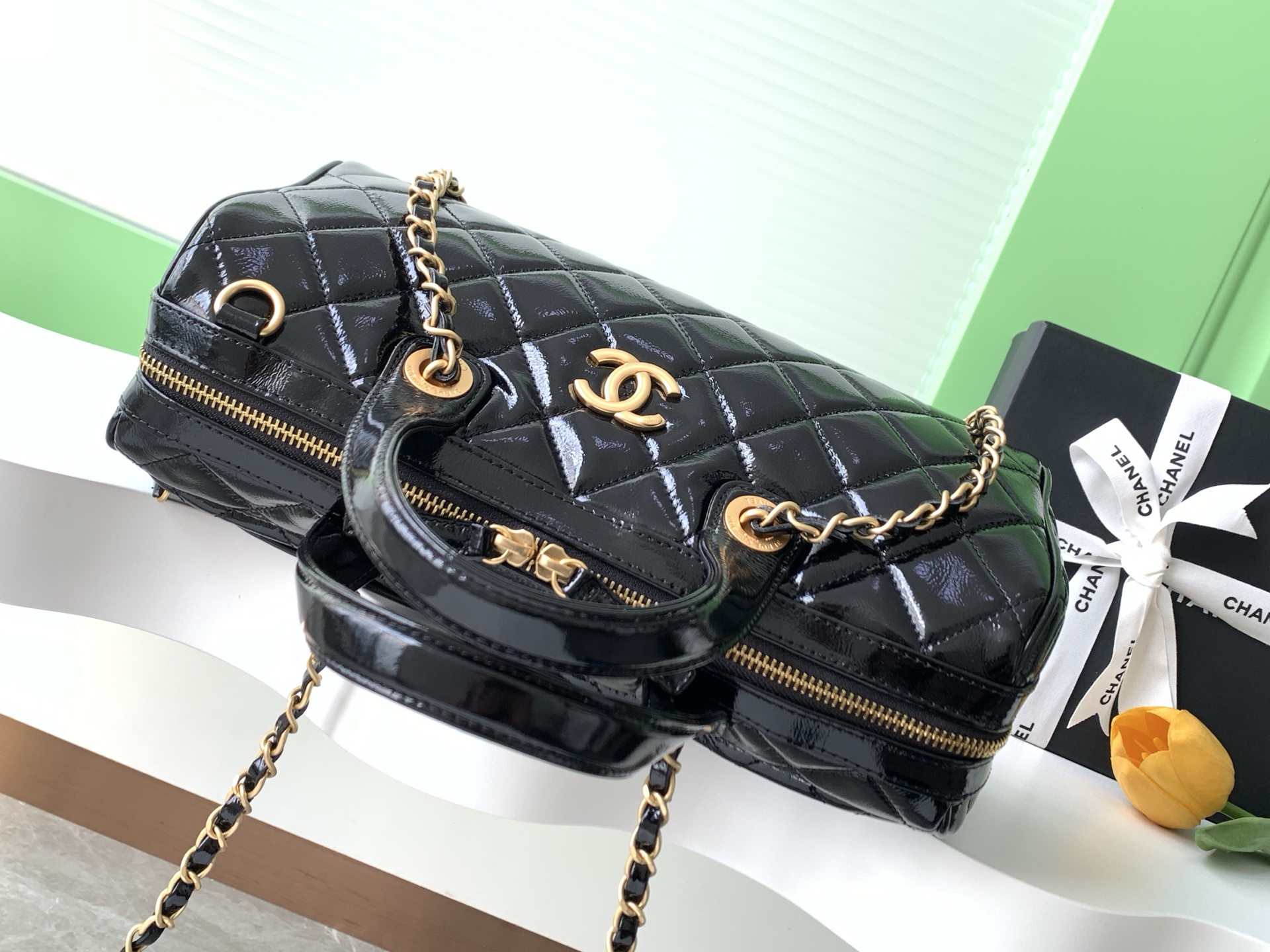 [TOP] CHANEL Bowling Bag 17-31-13 cm - Black