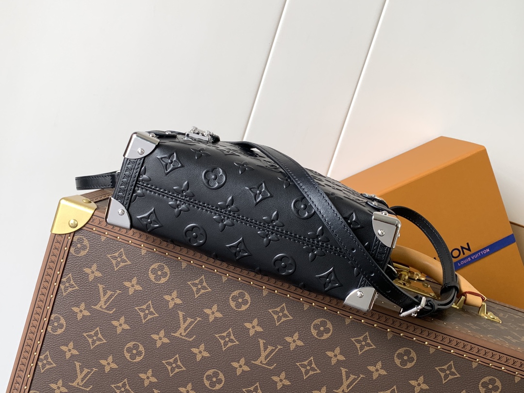 [TOP] Louis Vuitton LV Side Trunk Medium-Sized Handbag 16*8.5*23.5cm - Black
