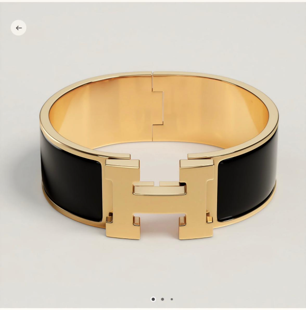 [TOP] HERMES H Bracelet - White/Black