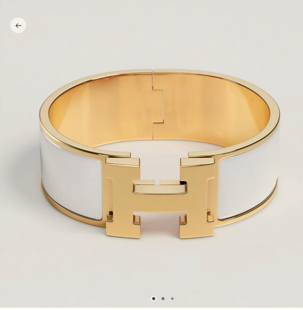 [TOP] HERMES H Bracelet - White/Black