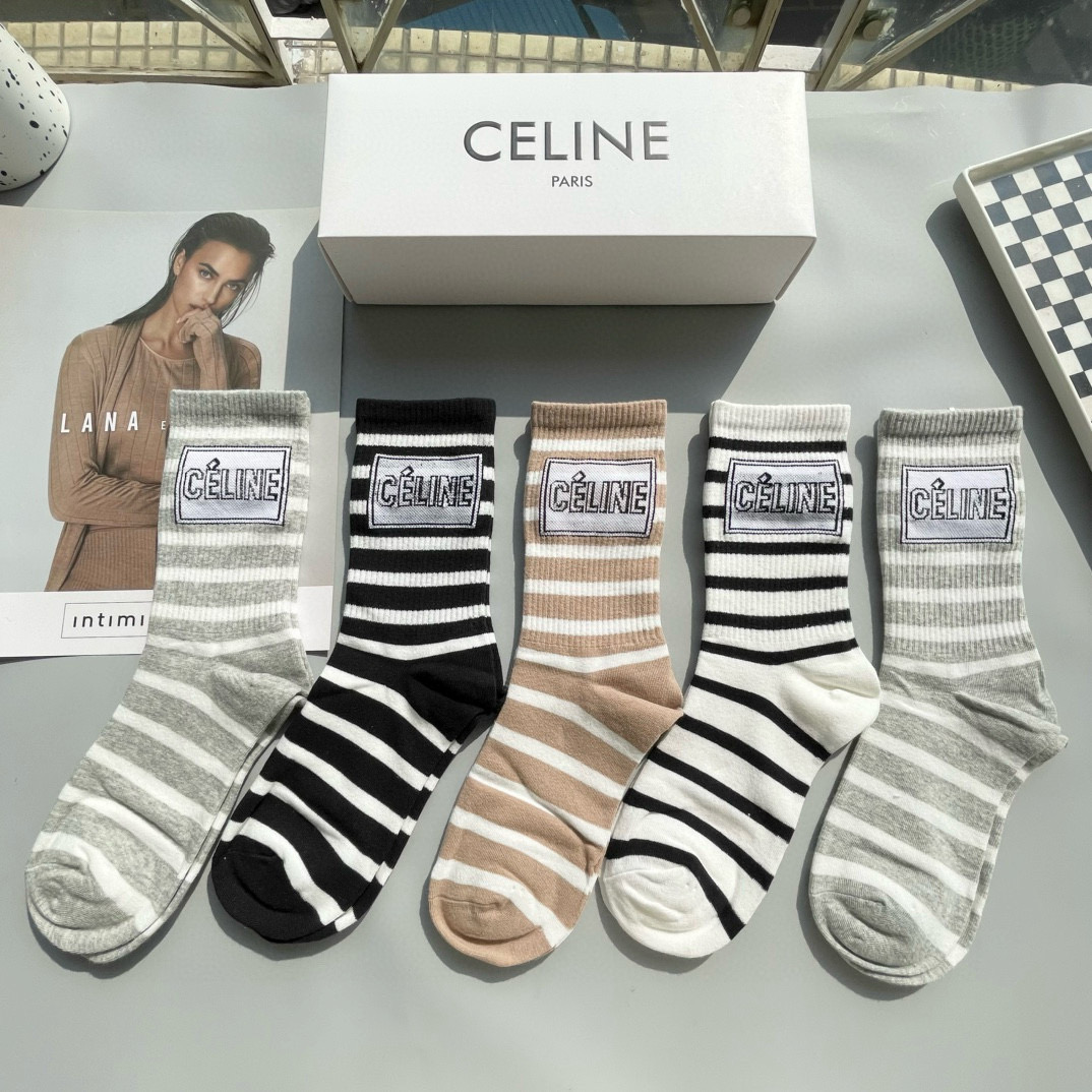 [TOP] CELINE Socks - 5 Pieces as a Set