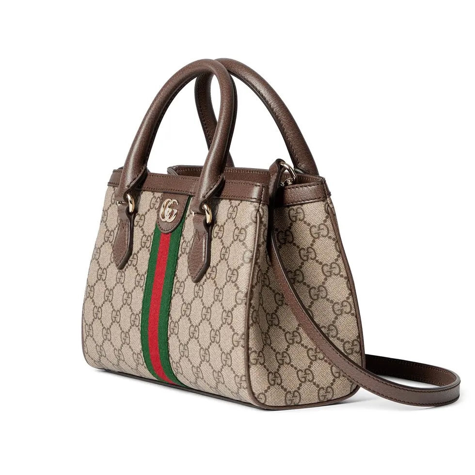 [TOP] GUCCI Ophidia  Monogram Tote Bag 33.5 x 25 x 14 cm/25.5 x 18 x 10.5 cm - Brown