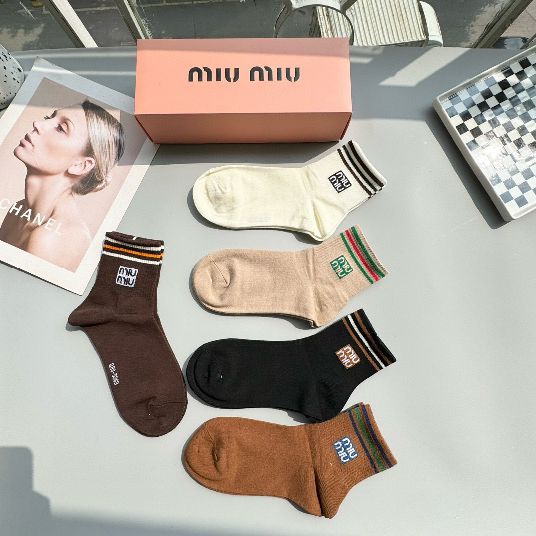 [TOP] Miu Miu Socks - 5 Pieces as a Set