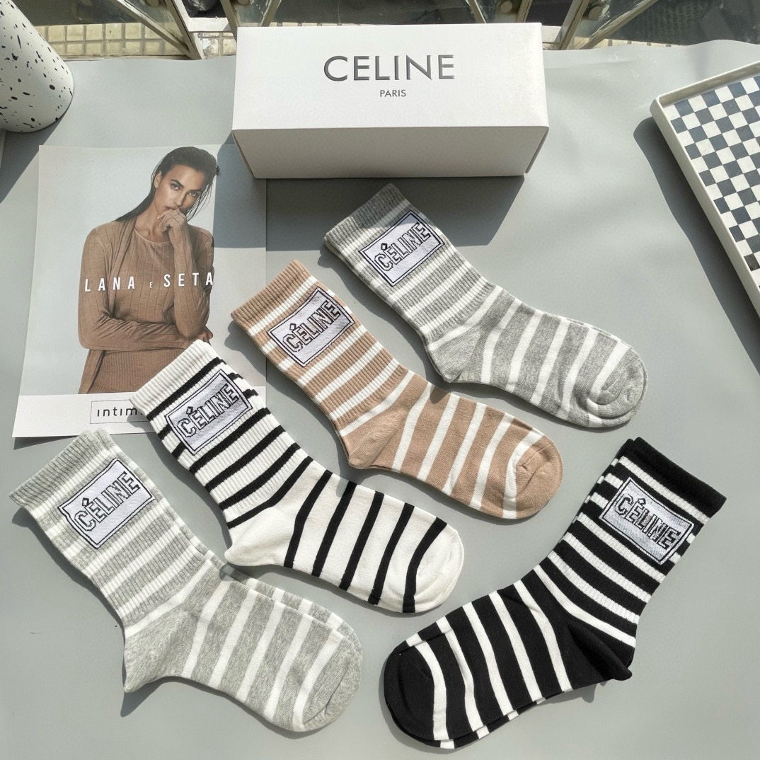 [TOP] CELINE Socks - 5 Pieces as a Set