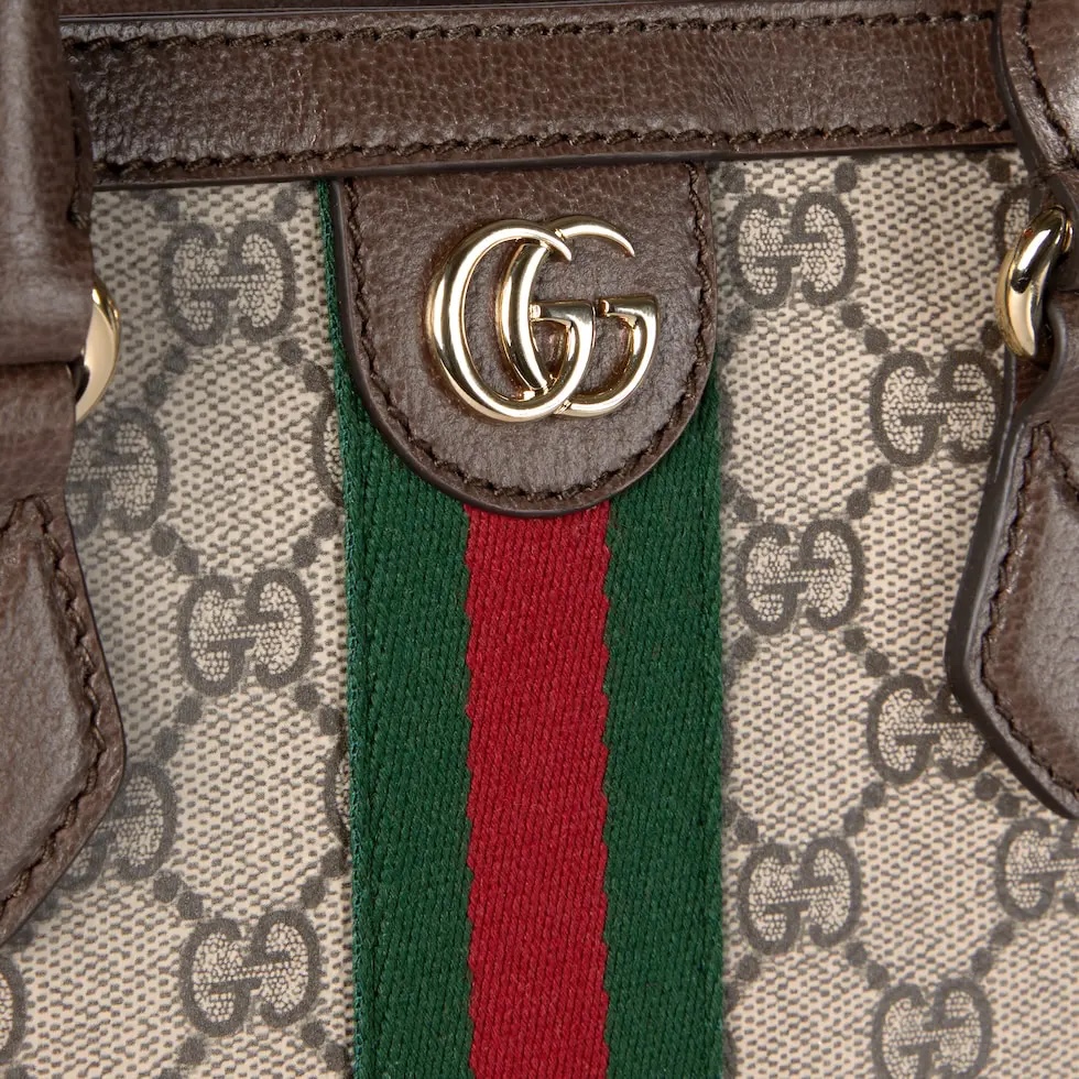 [TOP] GUCCI Ophidia  Monogram Tote Bag 33.5 x 25 x 14 cm/25.5 x 18 x 10.5 cm - Brown