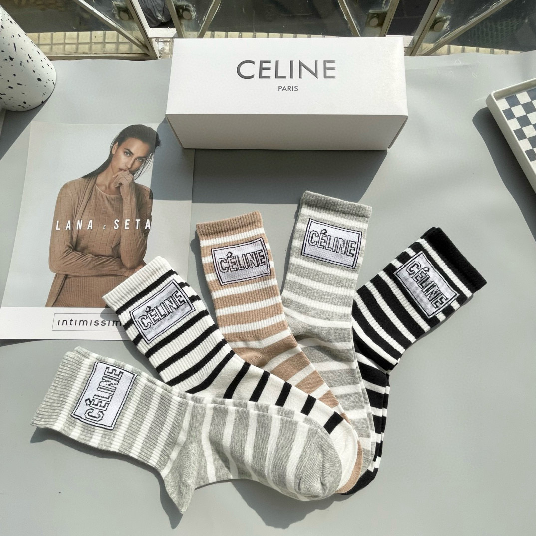 [TOP] CELINE Socks - 5 Pieces as a Set
