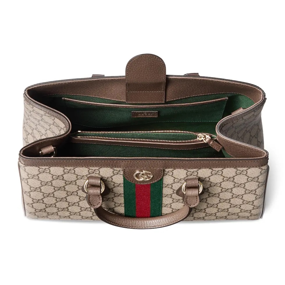 [TOP] GUCCI Ophidia  Monogram Tote Bag 33.5 x 25 x 14 cm/25.5 x 18 x 10.5 cm - Brown