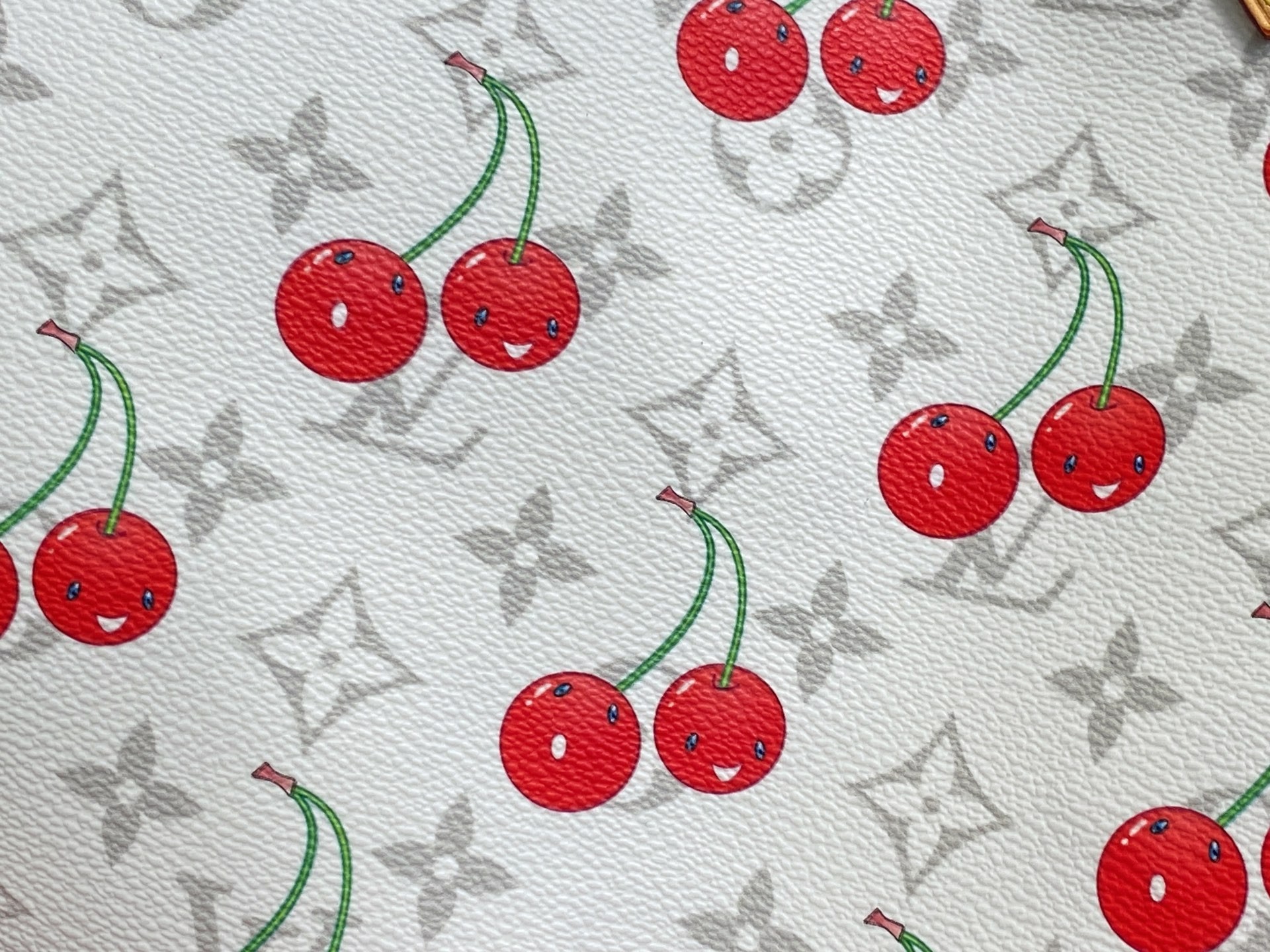 [TOP] Louis Vuitton LV Speedy Soft 30 Bag with Cherry Pattern 30 x 21 x 17cm - White