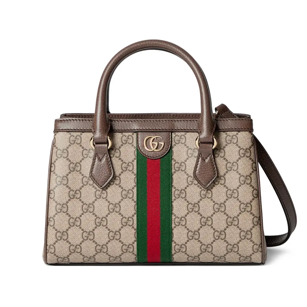 [TOP] GUCCI Ophidia  Monogram Tote Bag 33.5 x 25 x 14 cm/25.5 x 18 x 10.5 cm - Brown