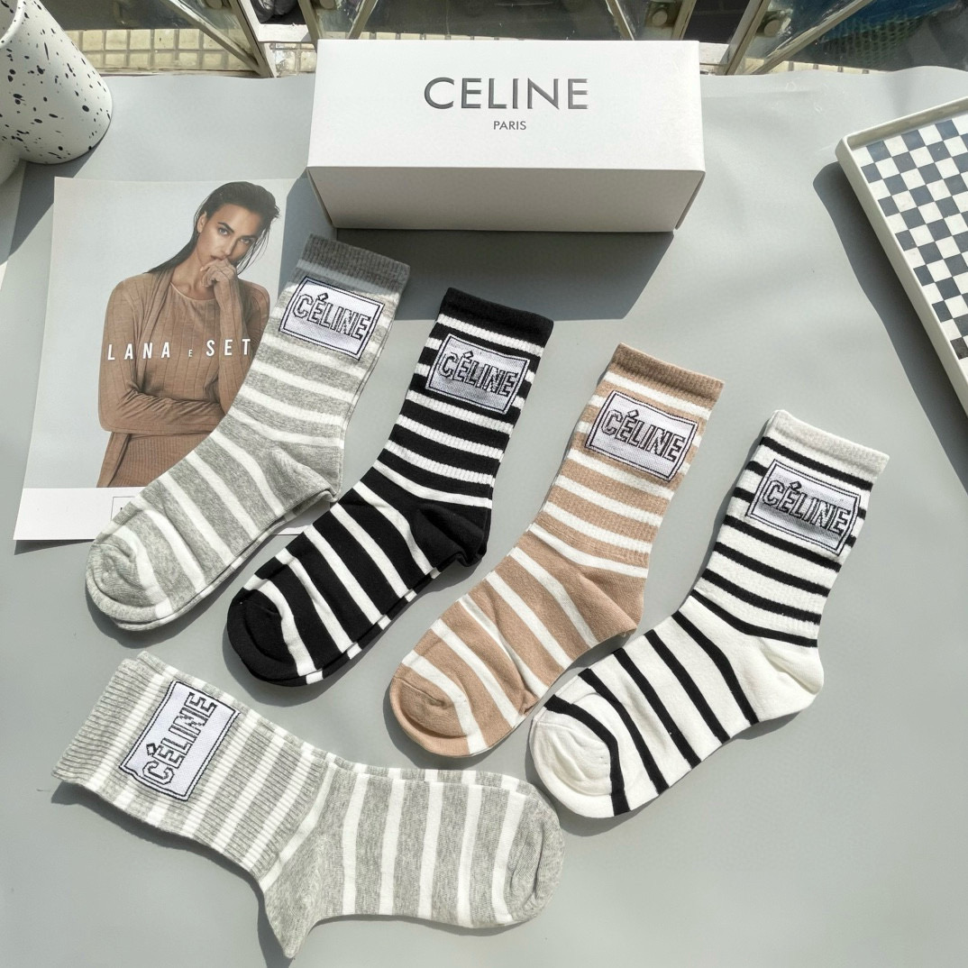 [TOP] CELINE Socks - 5 Pieces as a Set