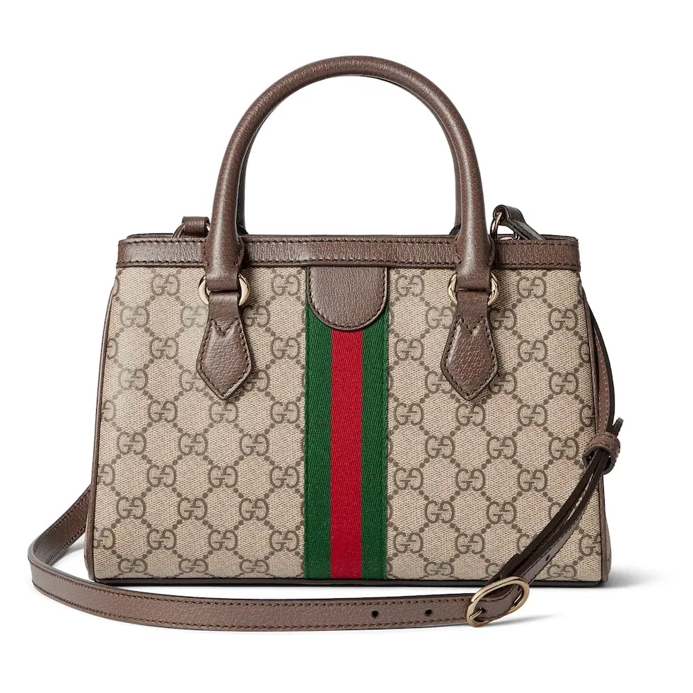 [TOP] GUCCI Ophidia  Monogram Tote Bag 33.5 x 25 x 14 cm/25.5 x 18 x 10.5 cm - Brown