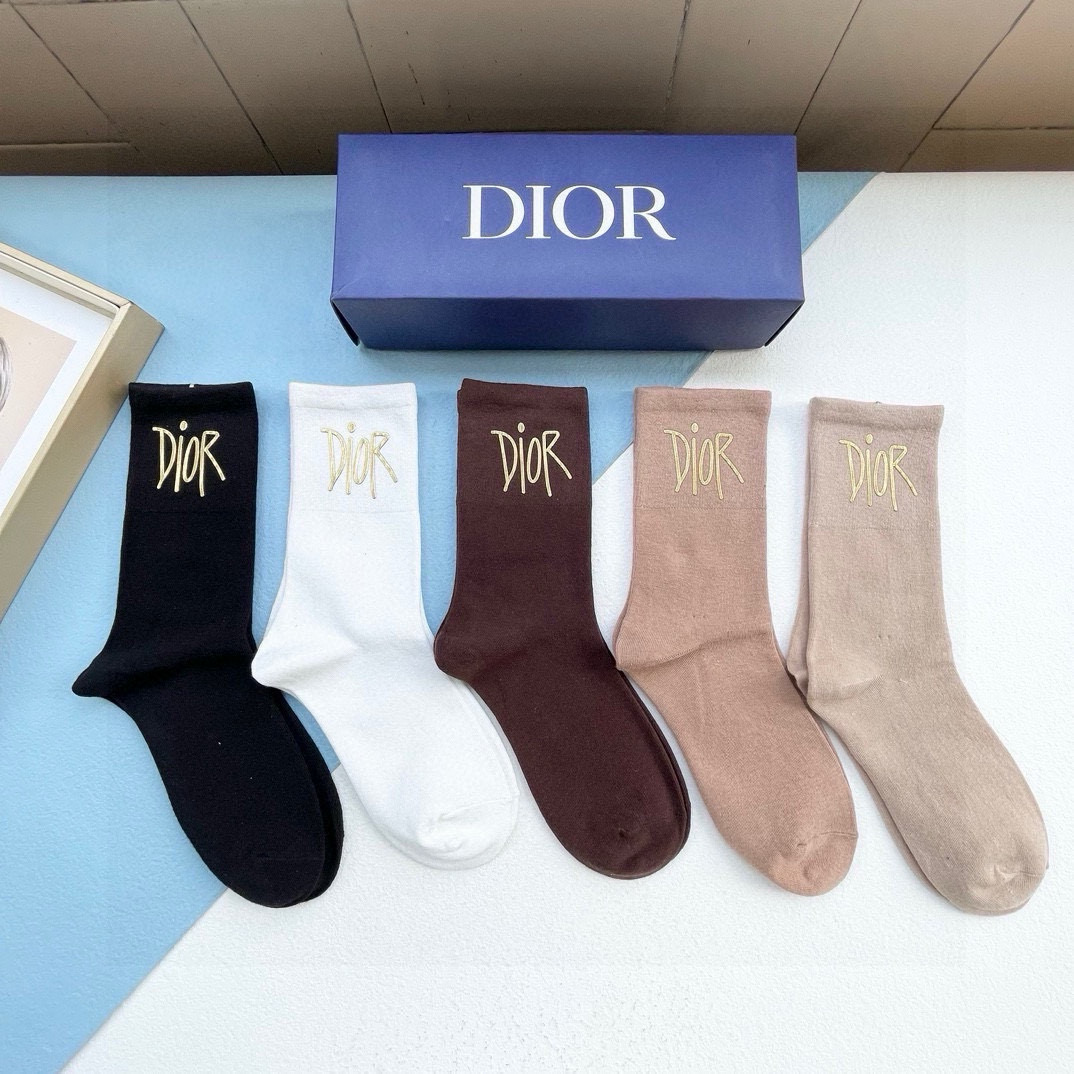 [Top] Christian Dior Socks - 5 Pieces as a Set