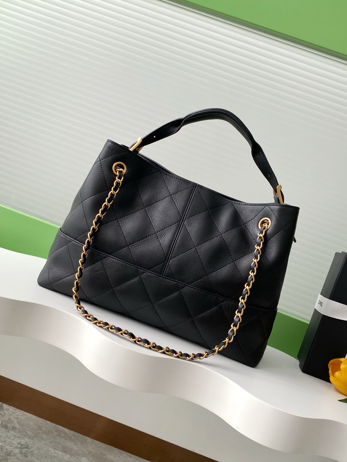 [TOP] CHANEL Leather Bag 36-24-12 cm - Black