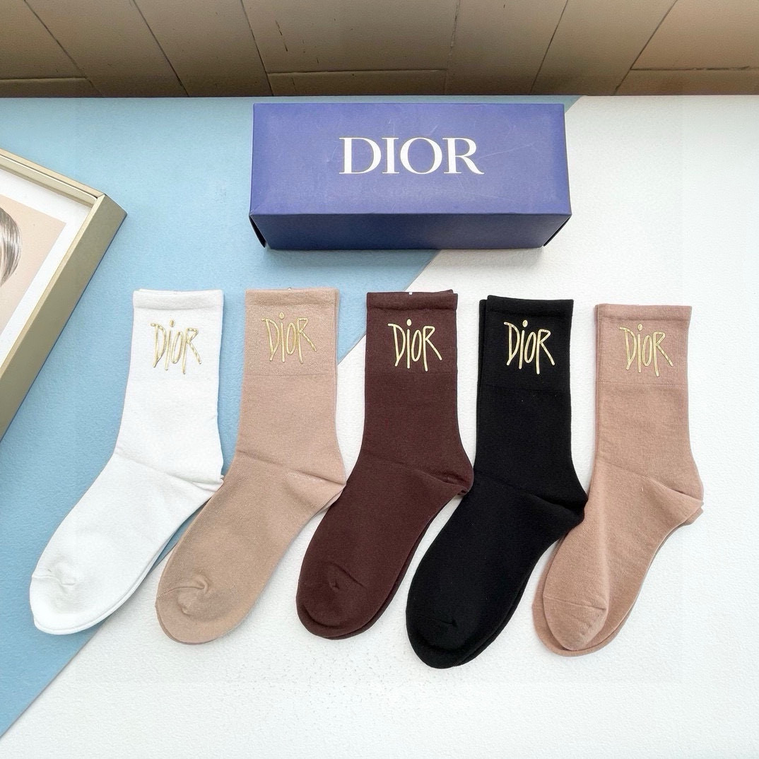 [Top] Christian Dior Socks - 5 Pieces as a Set