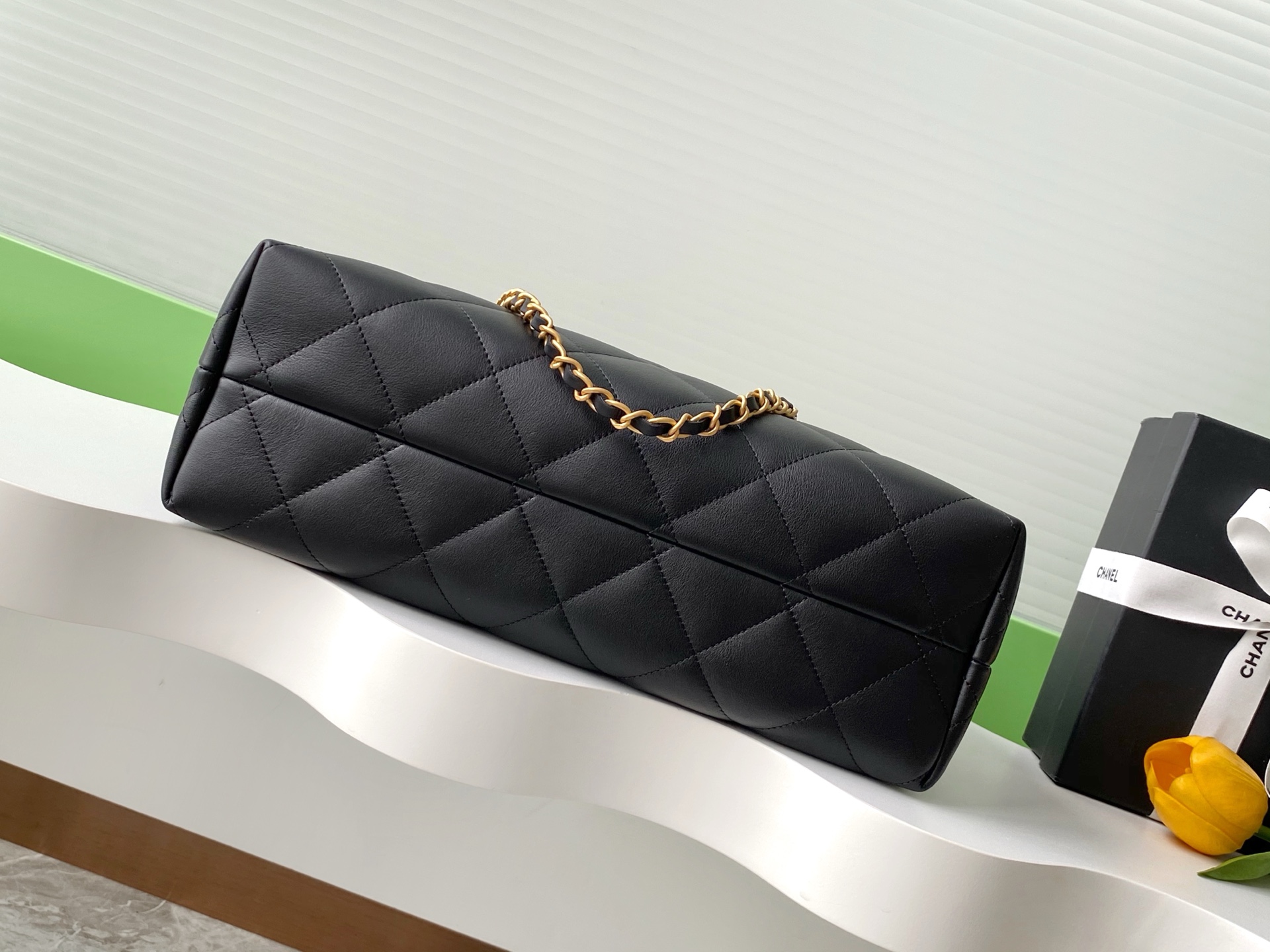 [TOP] CHANEL Leather Bag 36-24-12 cm - Black