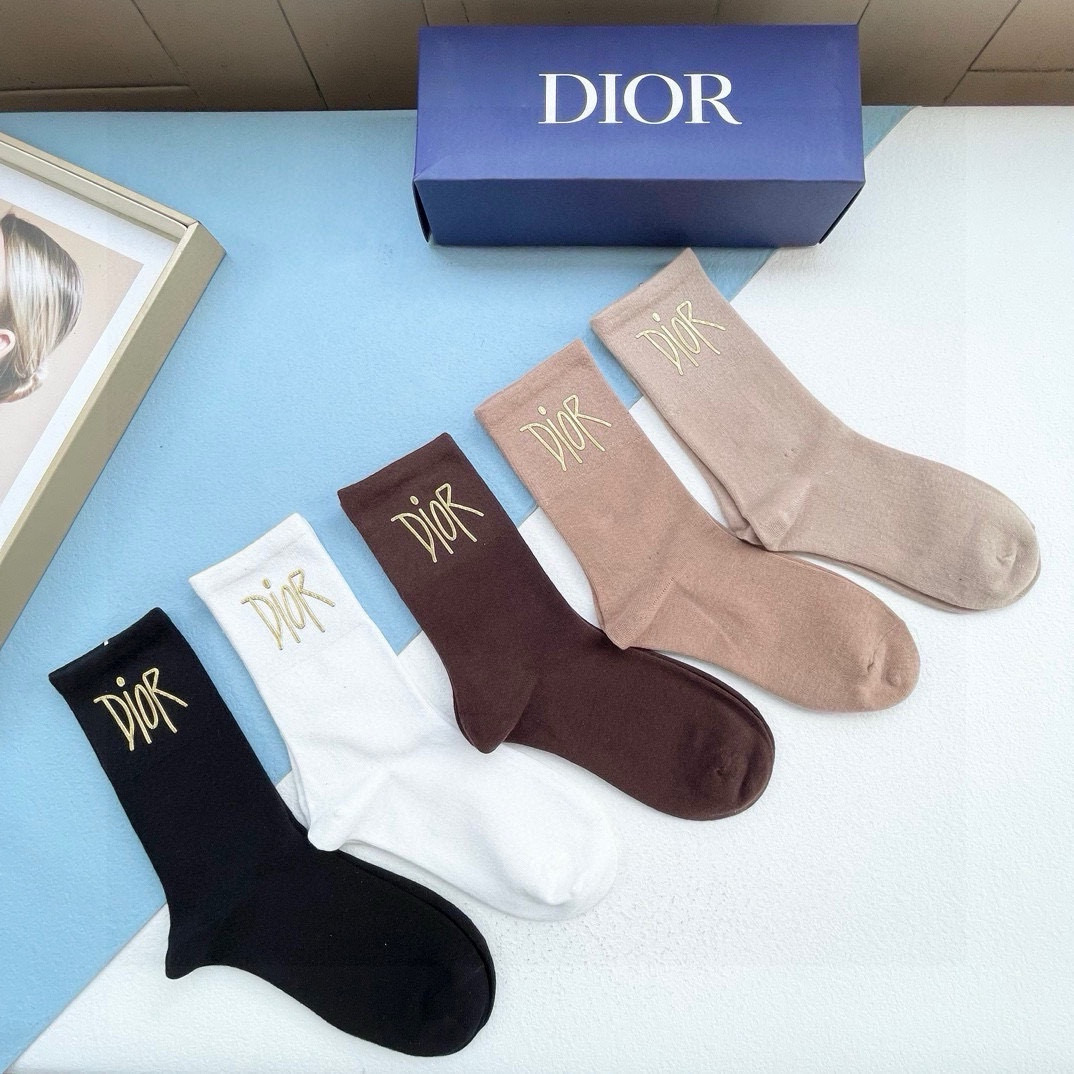 [Top] Christian Dior Socks - 5 Pieces as a Set