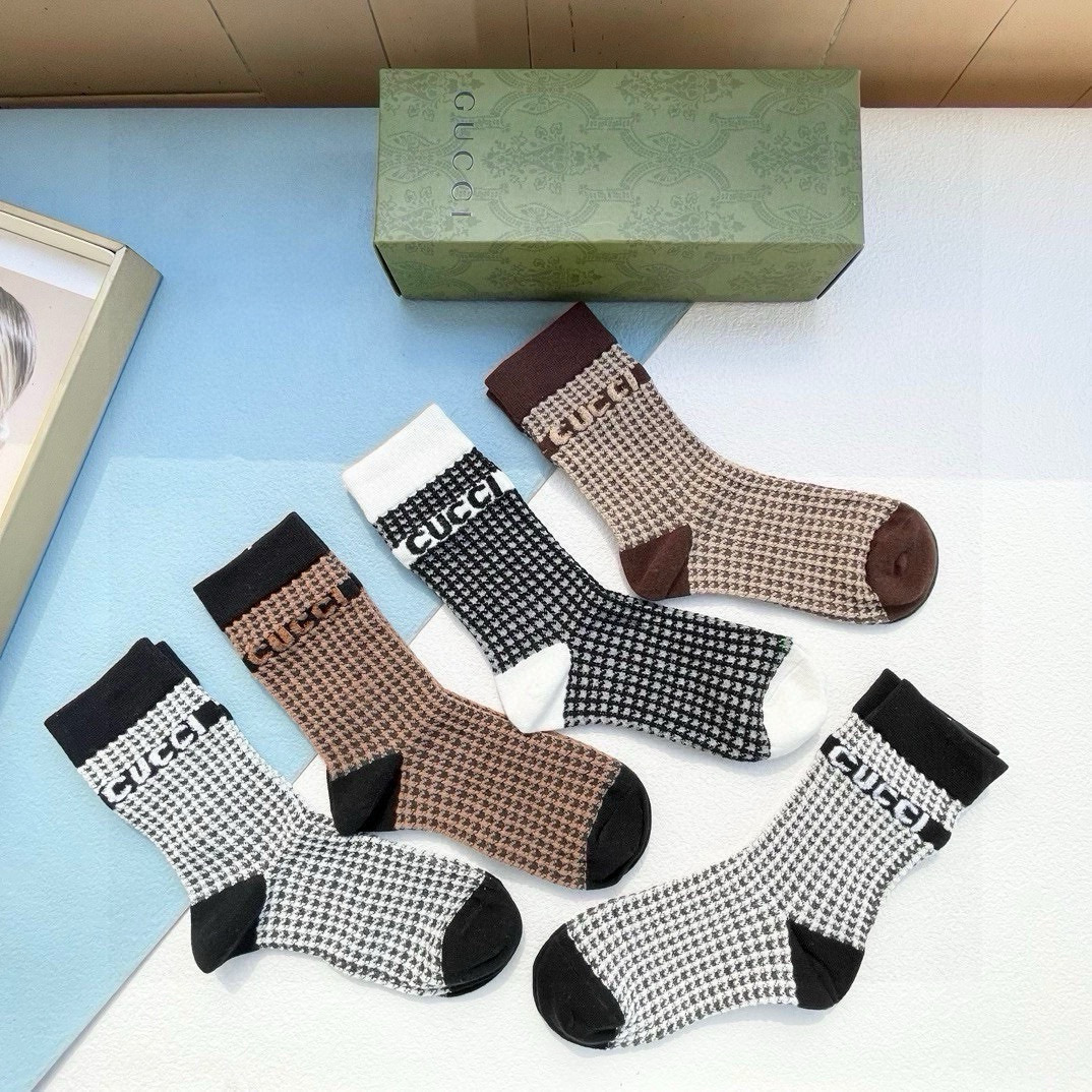 [TOP] GUCCI Socks - 5 Pieces as a Set