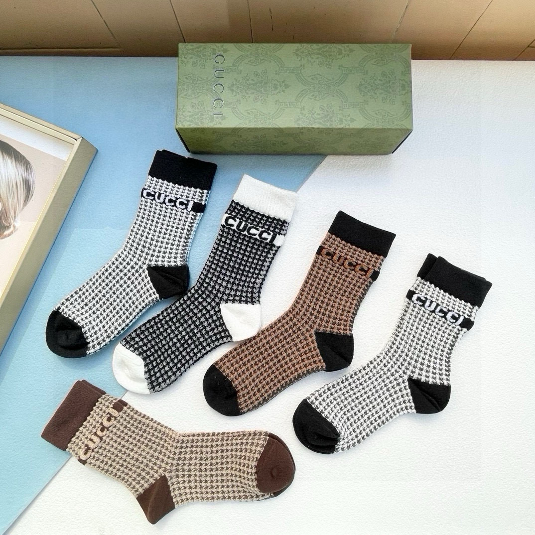 [TOP] GUCCI Socks - 5 Pieces as a Set