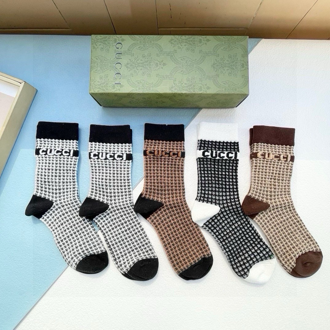 [TOP] GUCCI Socks - 5 Pieces as a Set