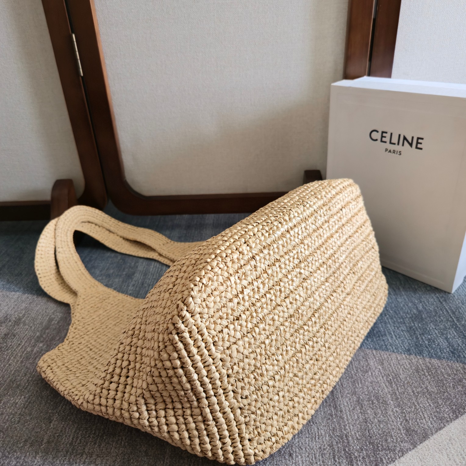 [TOP] CELINE Classic Panier Shopper Cabas Bag 32.5x28x20cm - Beige