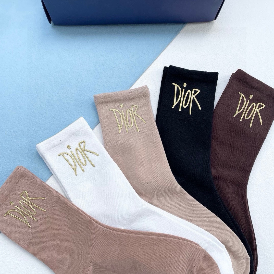 [Top] Christian Dior Socks - 5 Pieces as a Set