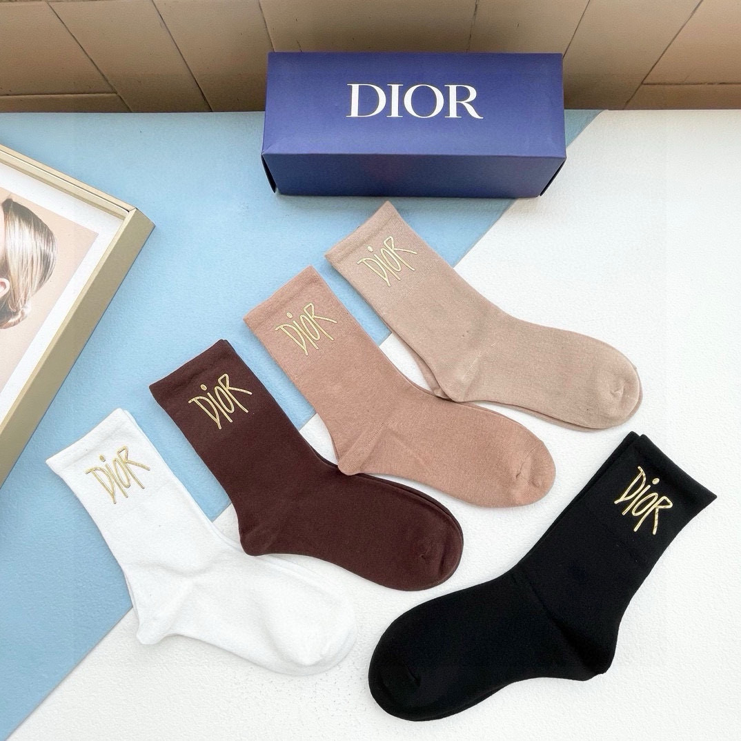 [Top] Christian Dior Socks - 5 Pieces as a Set