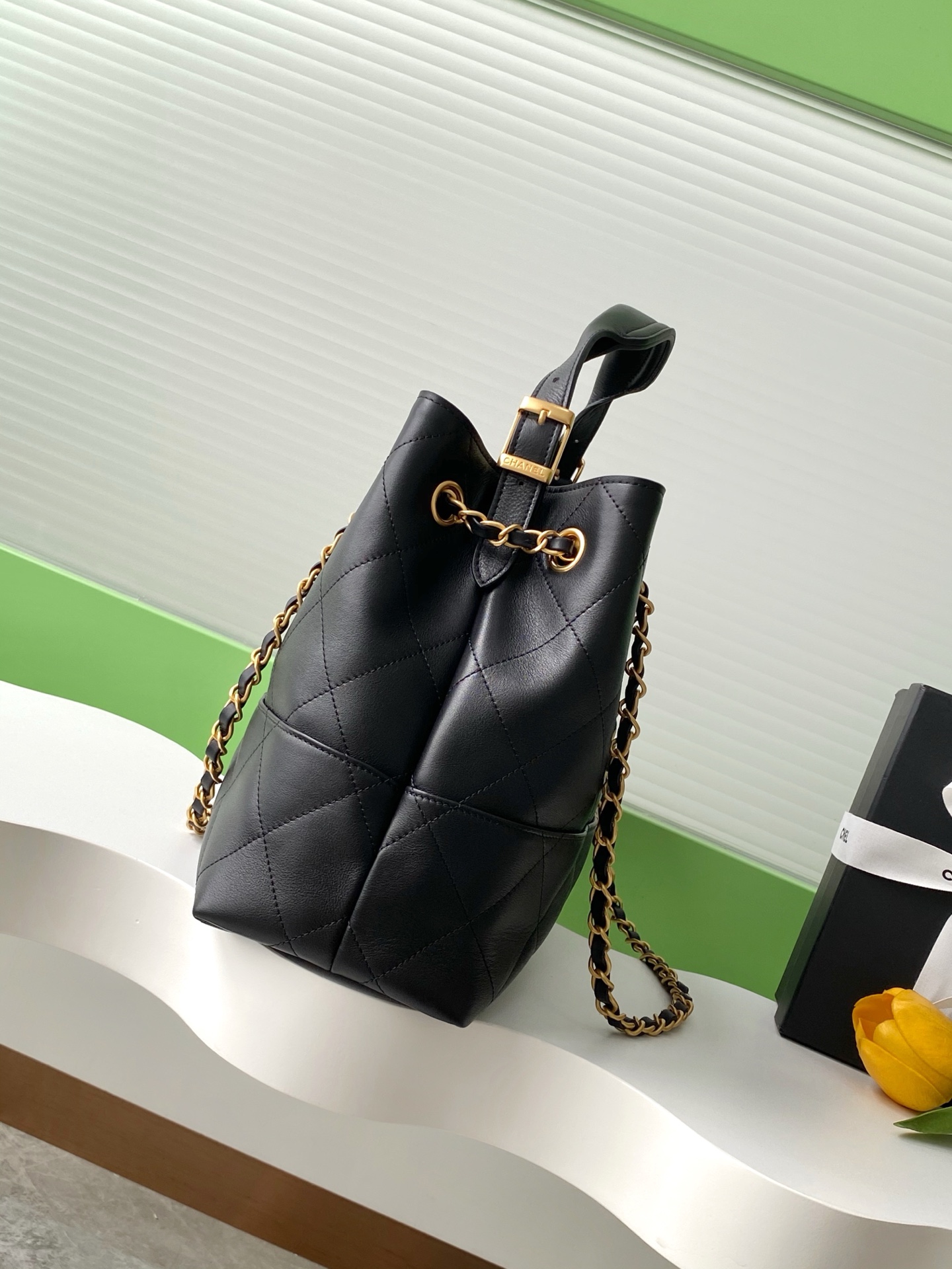 [TOP] CHANEL Leather Bag 36-24-12 cm - Black