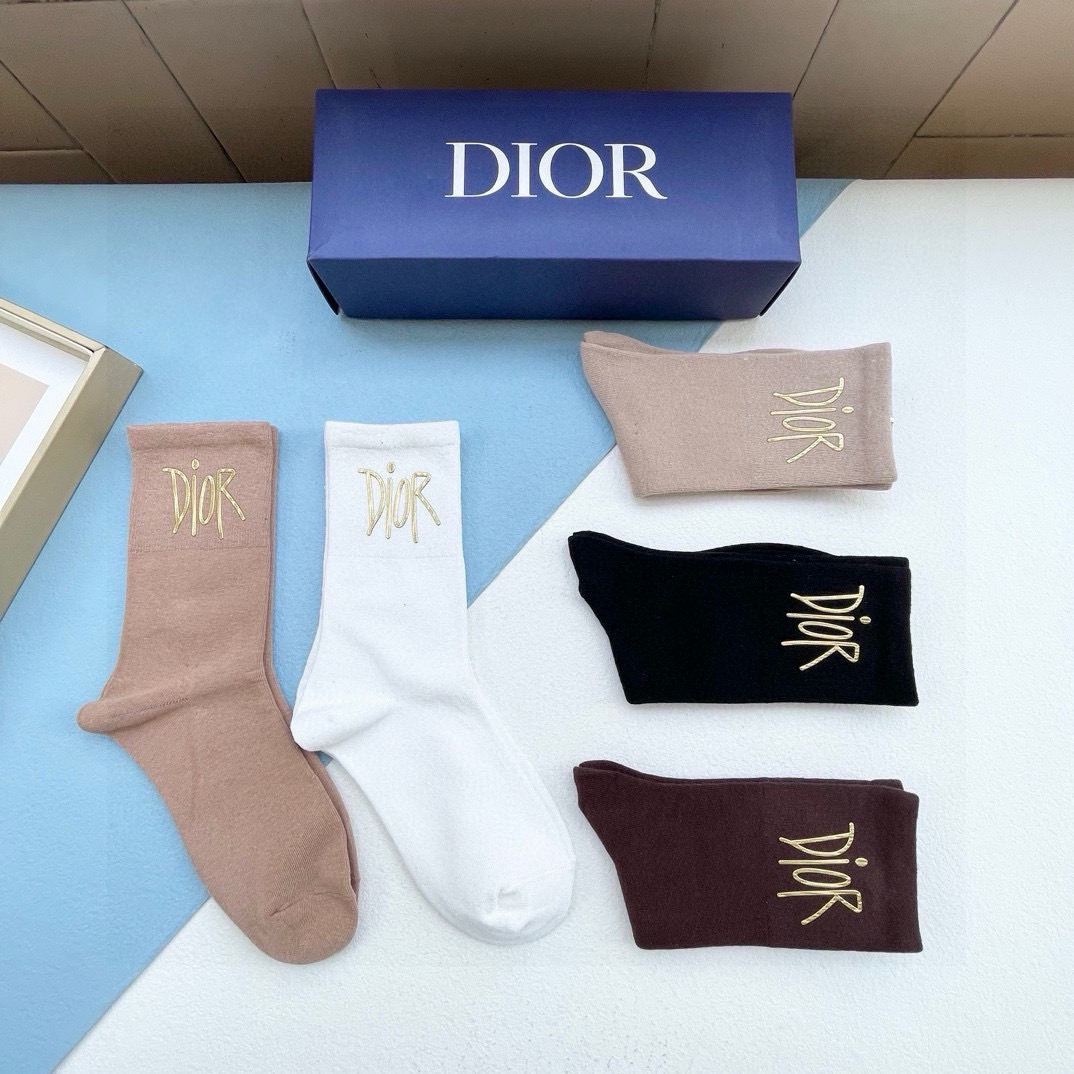 [Top] Christian Dior Socks - 5 Pieces as a Set