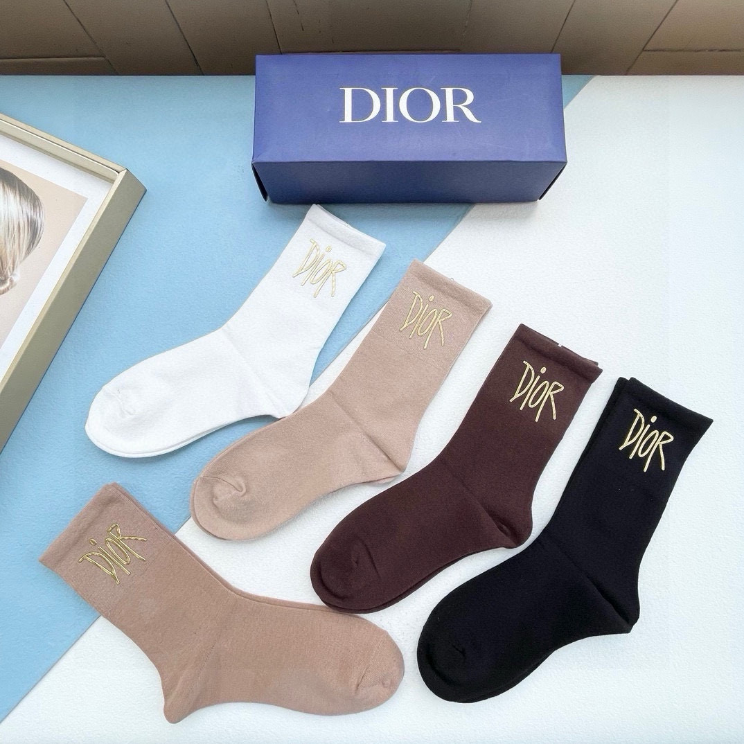 [Top] Christian Dior Socks - 5 Pieces as a Set