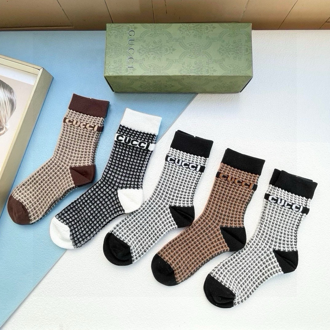 [TOP] GUCCI Socks - 5 Pieces as a Set