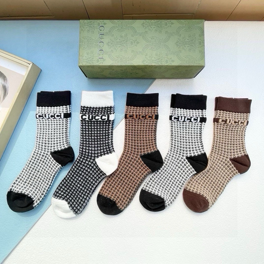 [TOP] GUCCI Socks - 5 Pieces as a Set