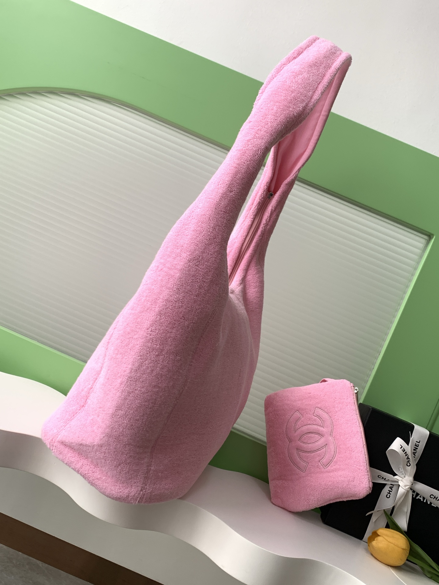 [TOP] CHANEL Coco Beach Bag 38-58-20 cm - Pink